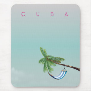 Tapis De Souris Cuba Hammock imprimé de vacances de style Vintage.