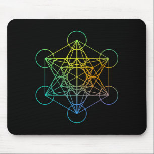 Tapis De Souris Cube de Métatron Géométrie sacrée Famille Rétro Dr