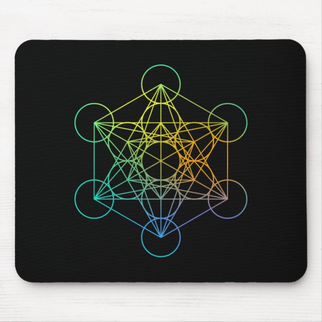 Tapis De Souris Cube de Métatron Géométrie sacrée Famille Rétro Dr (Devant)