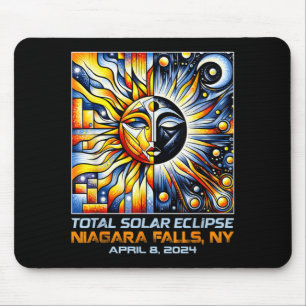 Tapis De Souris Cubisme Éclipse solaire totale Chutes du Niagara N