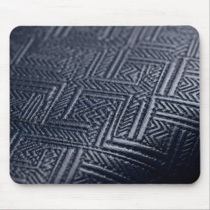 Tapis De Souris Cuir Texturé Géométrique Embossé Bleu Marine Éléga