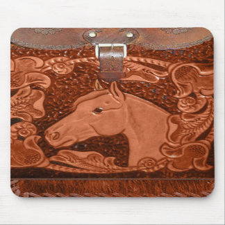 Tapis De Souris Cuir usiné "cheval" Mousepad occidental