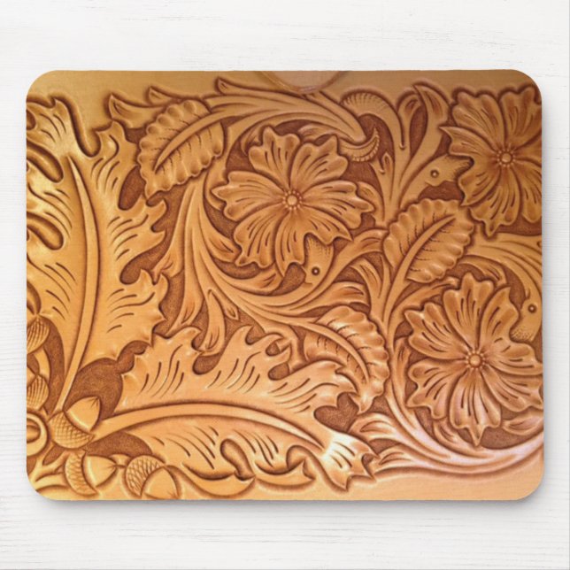 Tapis De Souris Cuir usiné rustique de pays occidental de motif (Devant)