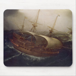 Tapis De Souris Cuirassé néerlandais dans une tempête
