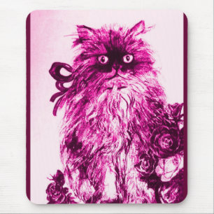 Tapis De Souris CUISINE AVEC ROSES, Rose Fuchsia Blanc