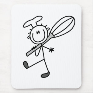Tapis De Souris Cuisinier Bonhomme Allumette avec Fouet