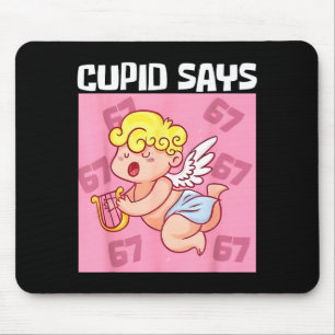 Tapis De Souris Cupidon drôle dit 67 Six Sept Valentin 6 7 Mème G