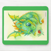Tapis de souris Curieux Dragon Vert