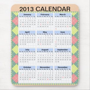 Tapis De Souris Custom 2013 Calendar on a Mousepad