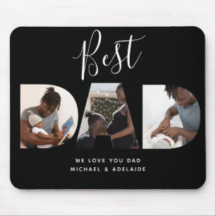 Tapis De Souris Custom Fathers Day Photo Collage Best Dad Script