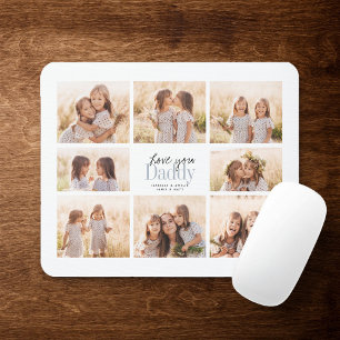 Tapis De Souris Custom Love You Daddy Fathers Day Photo Collage