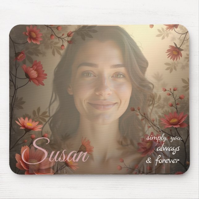 Tapis De Souris Custom Portrait for Her – Personalized Photo Gift (Devant)