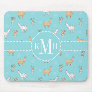 Tapis De Souris Cute Alpaca Llama Cactus Motif