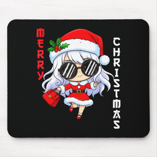 Tapis De Souris Cute Anime Christmas Pajama Outfit Funny Holiday F (Devant)