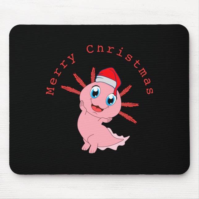 Tapis De Souris Cute Axolotl Santa Merry Christmas T Shirt  (Devant)