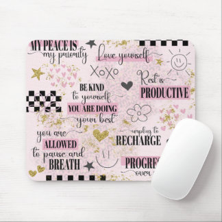 Tapis De Souris Cute Baby Pink Motivational Inspirational Quotes