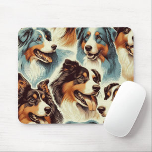 Tapis De Souris Cute berger australien sans couture