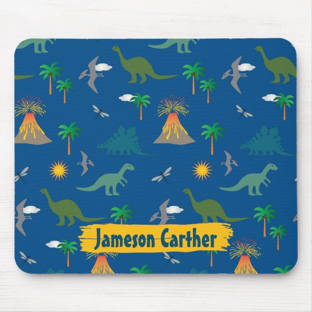 Tapis De Souris Cute Blue Wildlife Dinosaur Motif Personnalisé (Devant)