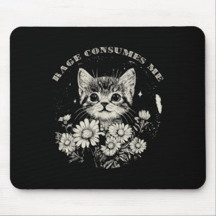 Tapis De Souris Cute Cat Rage Me Consume Drôle Sarcastique Kitten