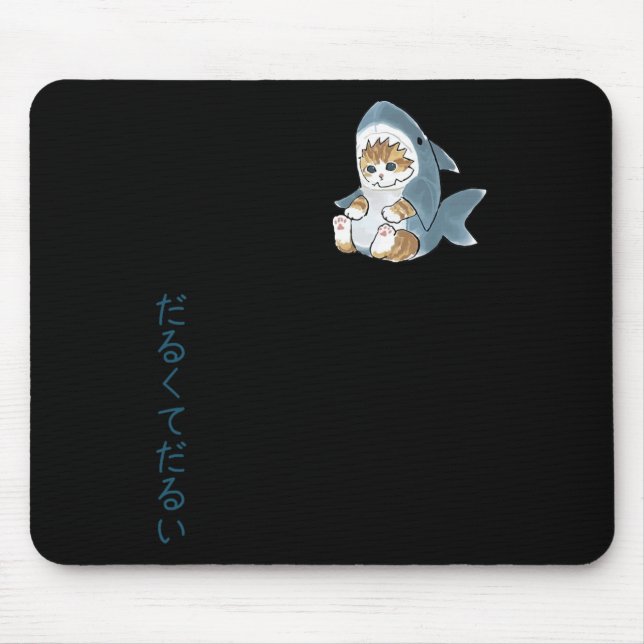Tapis De Souris Cute Chat Dans Un Costume De Requin (Devant)