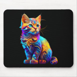 Tapis De Souris Cute Chat Pour Les Amateurs De Kitten Art Coloré K