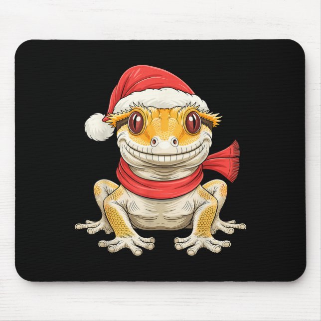 Tapis De Souris Cute Christmas Crested Gecko Santa  (Devant)