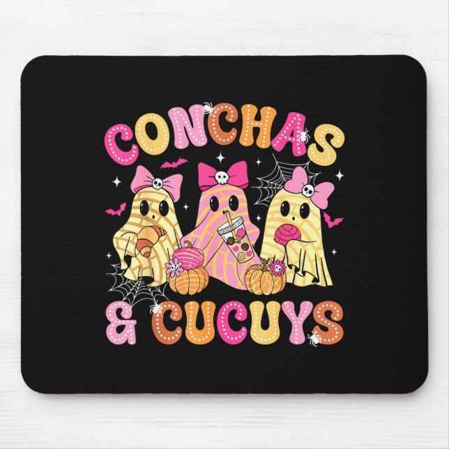 Tapis De Souris Cute Conchas And Cucuys Ghost Funny Mexican Hallow (Devant)