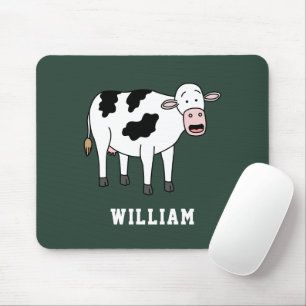 Tapis De Souris Cute Cow Personnalisé Nom Personnalisé Retour À L'