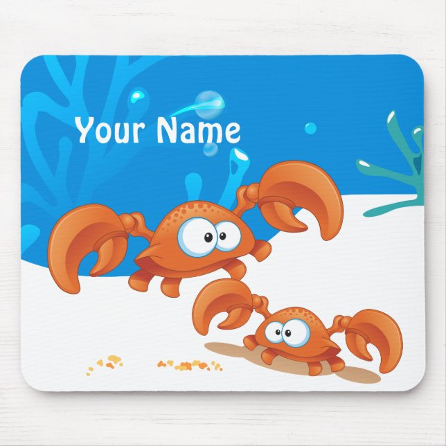 Tapis De Souris Cute Crabe Océan Mousepad Aquatique (Devant)