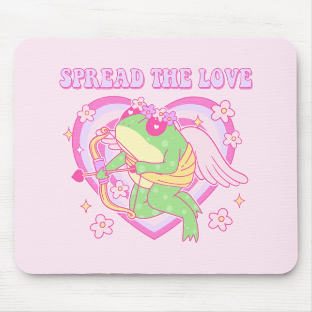 Tapis De Souris Cute Cupid Frog - Étaler l'amour (Devant)