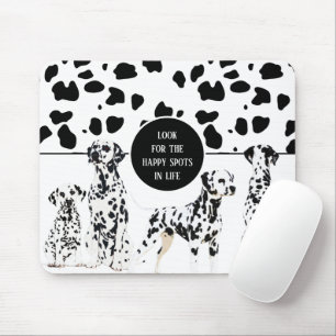 Tapis De Souris Cute Dalmatiens Noir & Blanc Zones Joyeuses