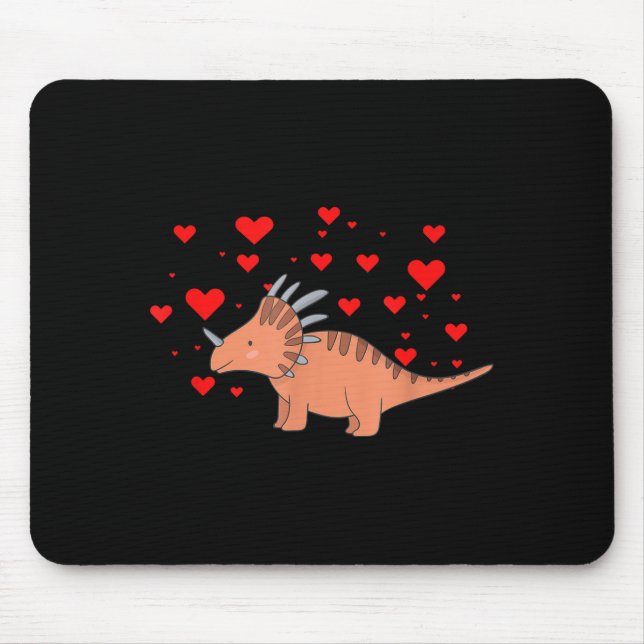 Tapis De Souris Cute Dinosaur Shirt For Valentines Day _ Tricerato (Devant)