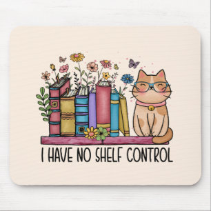 Tapis De Souris Cute Floral Livres et Chat