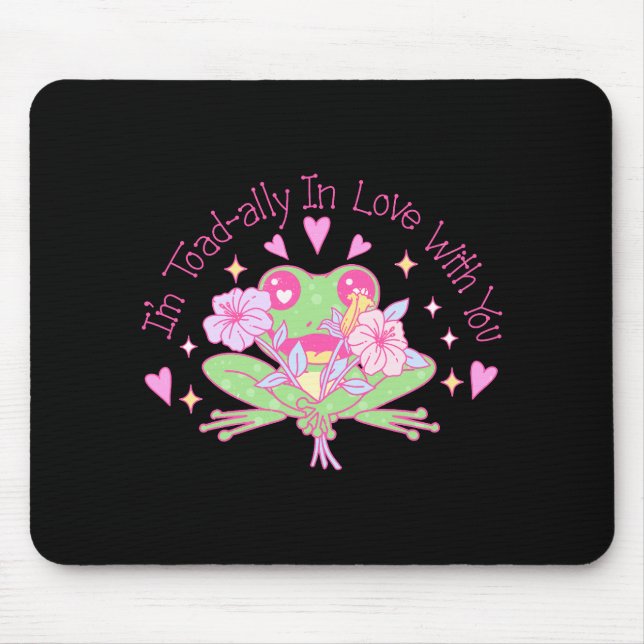 Tapis De Souris Cute Frog - Je suis complètement amoureux de toi (Devant)