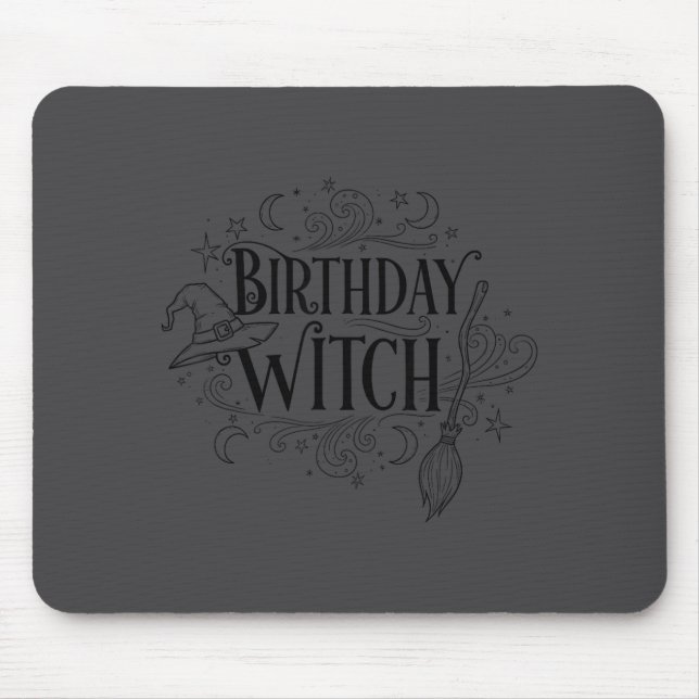 Tapis De Souris Cute Funny Witch Witchy Birthday Witches Happy Wom (Devant)