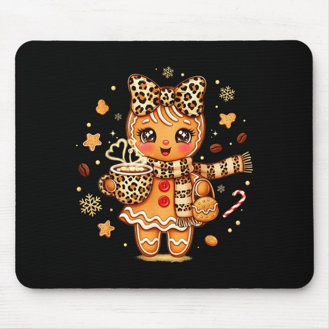 Tapis De Souris Cute Gingerbread Leopard Coquette Christmas Xmas W (Devant)