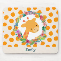 Cute Giraffe avec une couronne florale Personnalis