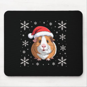 Tapis De Souris Cute Guinea G portant un chapeau de Père Noël Noël