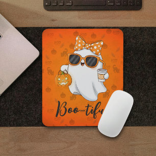 Tapis De Souris Cute Halloween Ghost Citrouille épice personnalisé