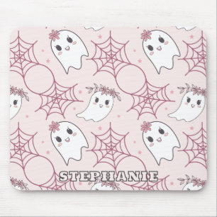 Tapis De Souris Cute Halloween Ghost & Spiderweb Motif (2)