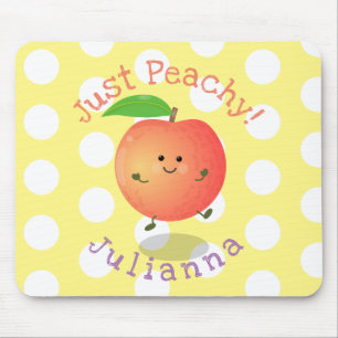 Tapis De Souris Cute happy peach yellow cartoon illustration