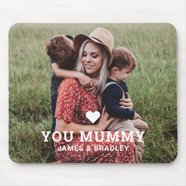 Tapis De Souris Cute Heart Love You Mummy Mother's Day Photo (Devant)