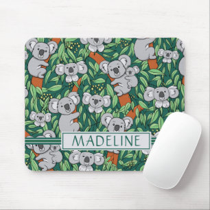Tapis De Souris Cute Koala Motif Personnalisé Dark Green