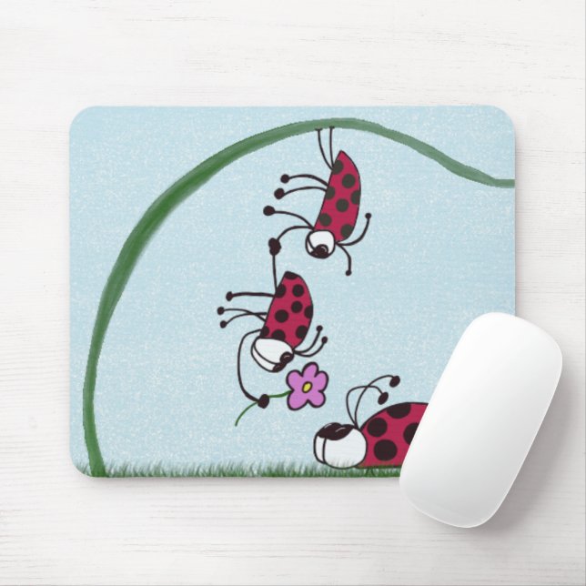 Tapis De Souris Cute Ladybug Professant Sa Peinture D'Amour (Avec souris)