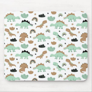 Tapis De Souris Cute Mint Green Dinosaur Motif
