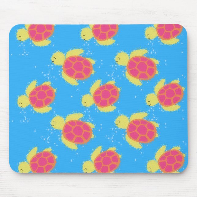 Tapis De Souris Cute Motif de tortue de mer (Devant)