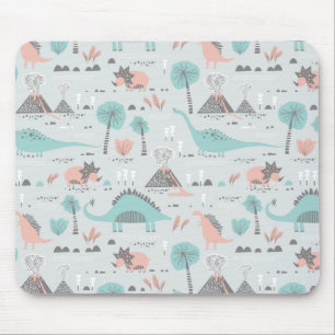 Tapis De Souris Cute Pastel Dinosaur Motif