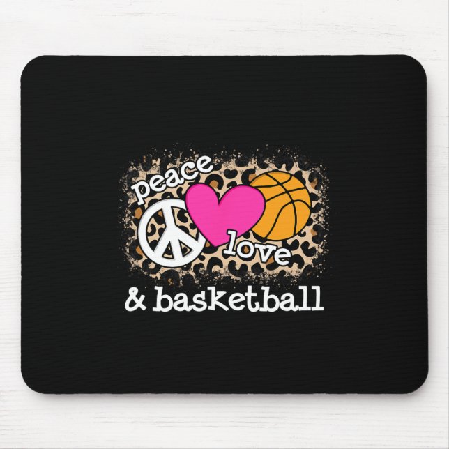 Tapis De Souris Cute Peace Love Basketball Leopard Prince Women Me (Devant)