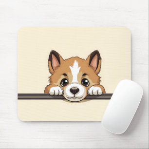 Tapis De Souris Cute Peeking Akita Chien