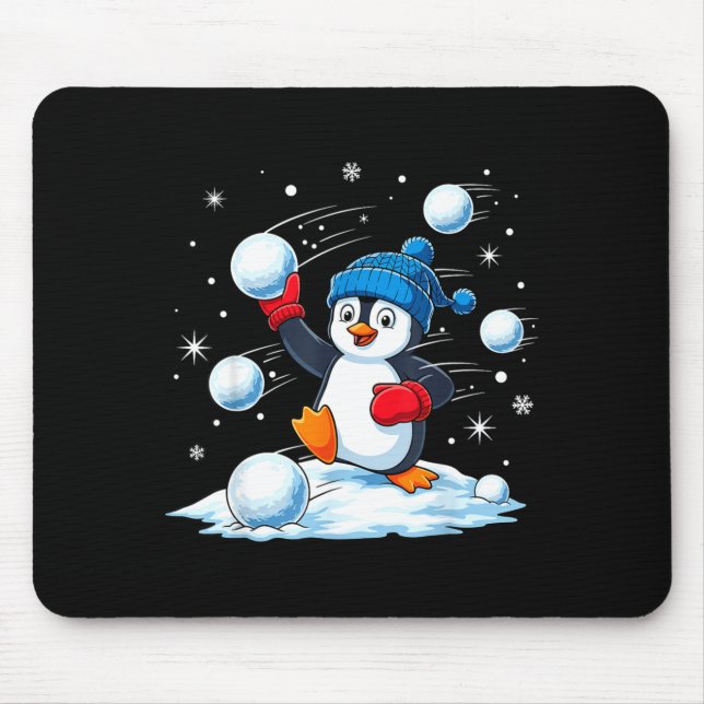 Tapis De Souris Cute Penguin Christmas Pajamas Shirt Boys, Penguin (Devant)